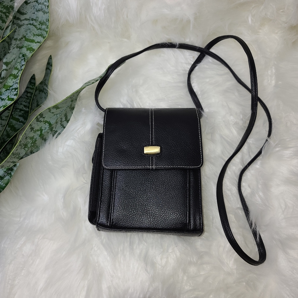 Black Leather Multifunction Wallet Bag